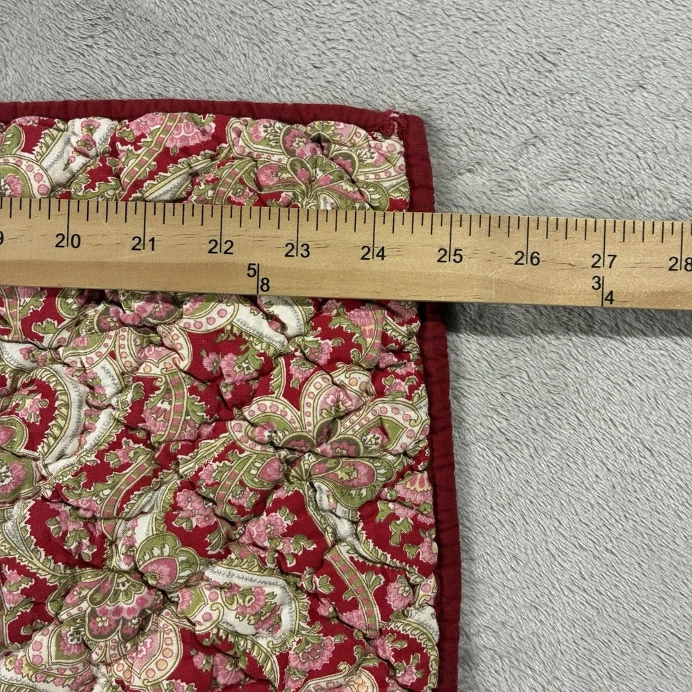 Pottery Barn Georgia Quilted Paisley Pillow Shams Red Pink Paisley Standard Size